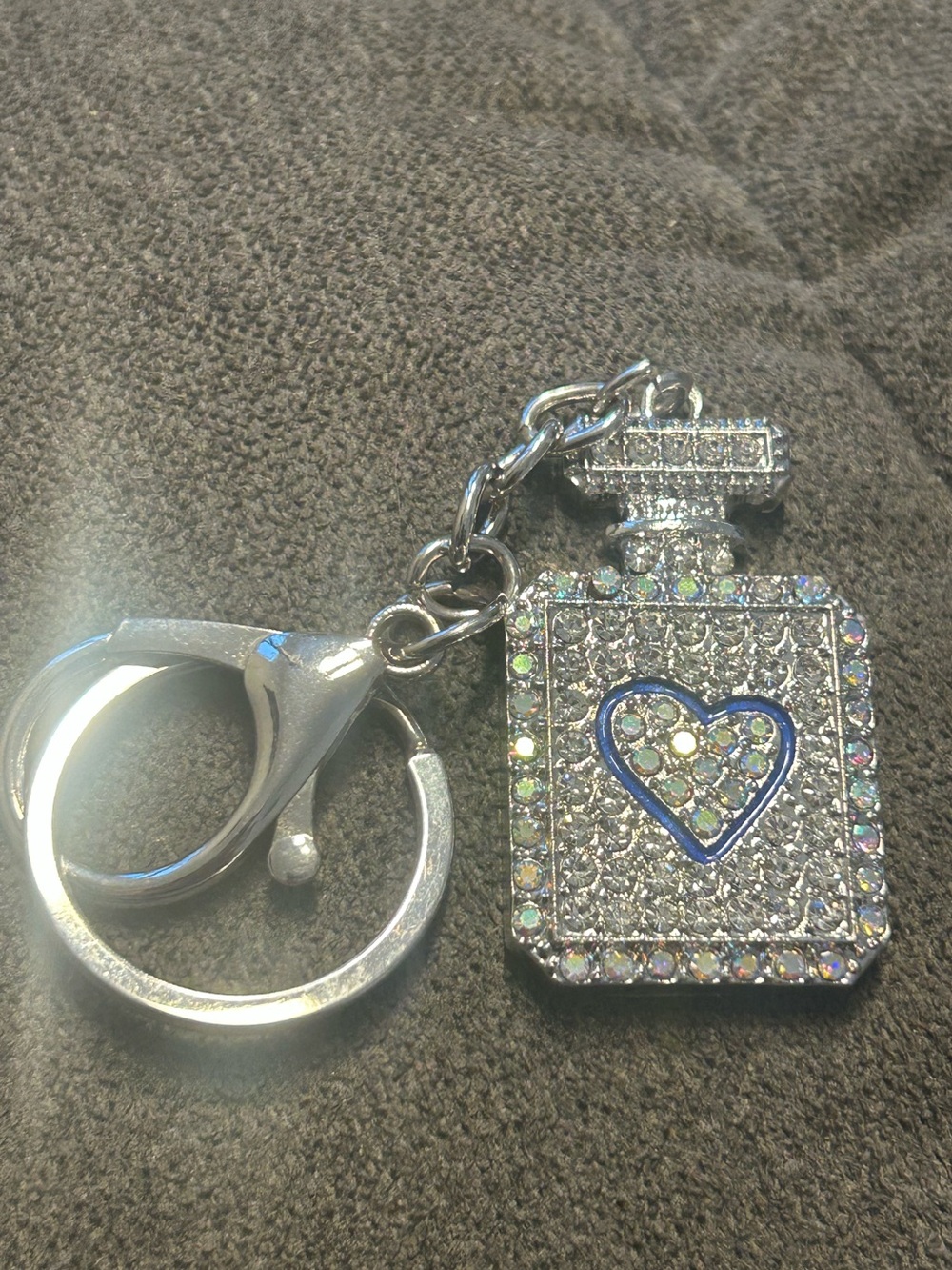 Perfume Silver Iridescent Bag Charm/Keychain